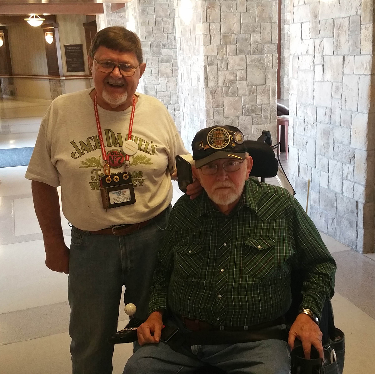 Buzz Sawyer, a volunteer and Veteran, along with veteran Earl Pollock