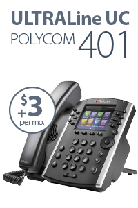 UltraLine UC Polycom 401 business media phone pictured - $3 per month
