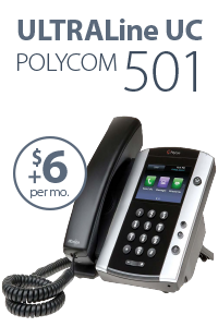 UltraLine UC Polycom 501 business media phone pictured - $6 per month