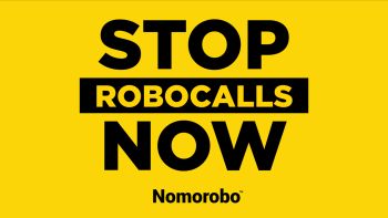sign says: stop robocalls now nomorobo